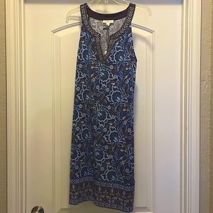 Embroidered trim knit dress NWT